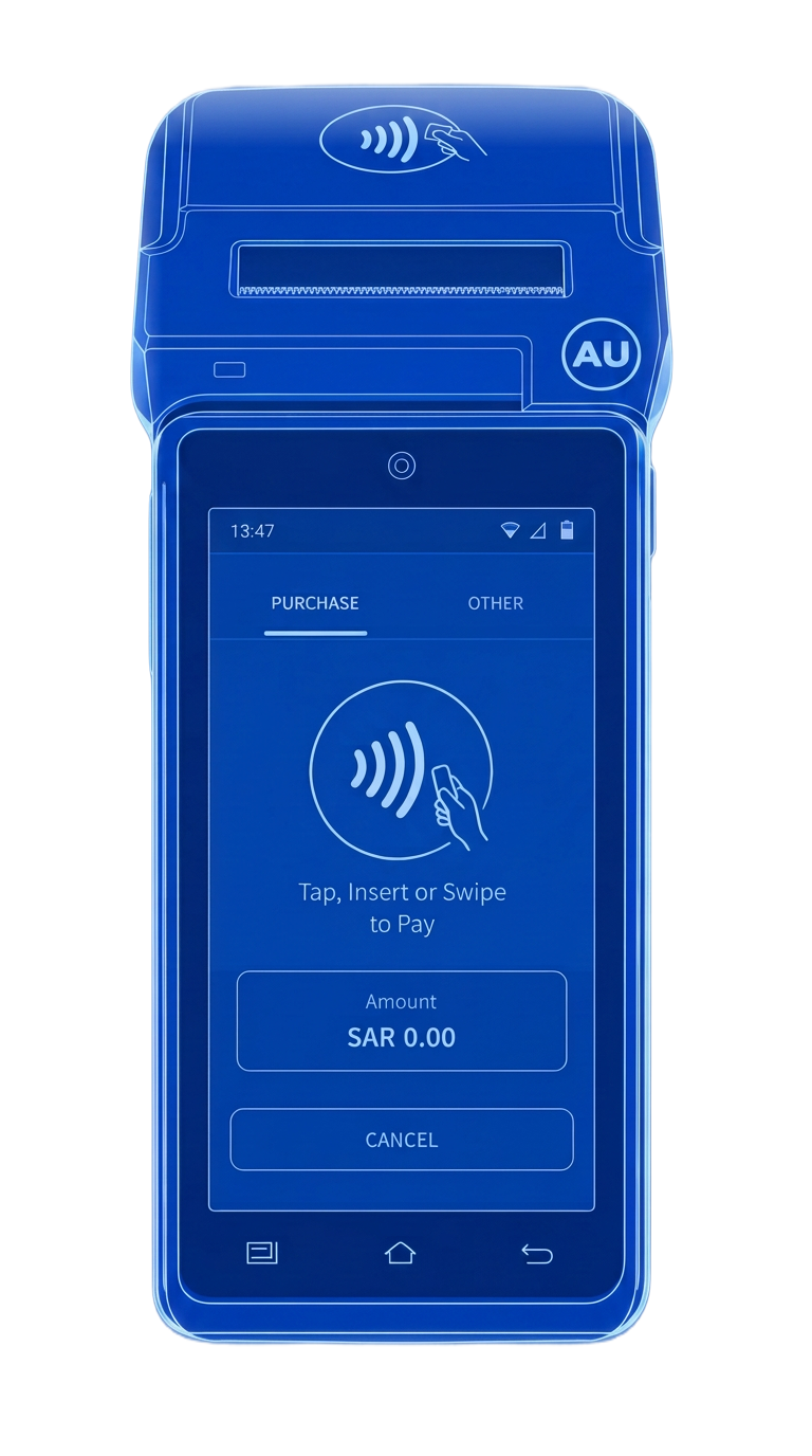 Technical diagram of the AU1 smart payment terminal